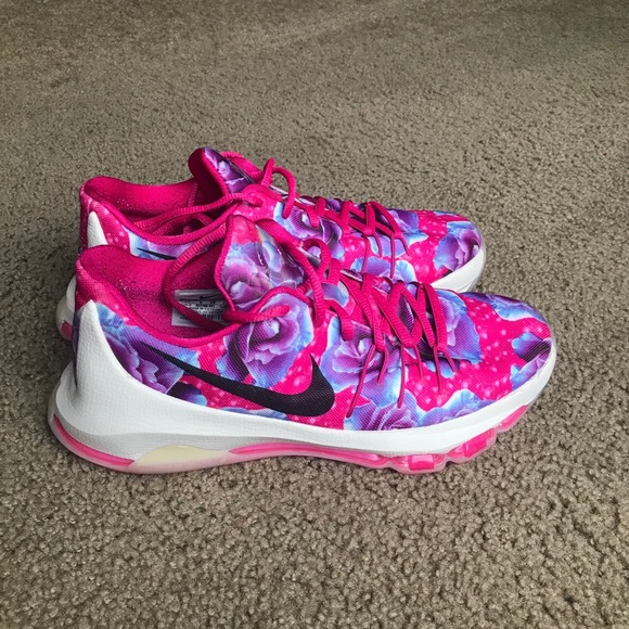 Nike KD 8 Premium In Vivid Pink Aunt Pearl Sz 7Y - Picture 3 of 11